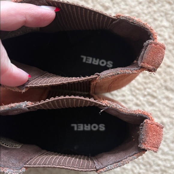 Sorel Joan of Arctic Wedge II Boots Coral Rust Suede Women’s Sz 7.5 - Picture 7 of 9